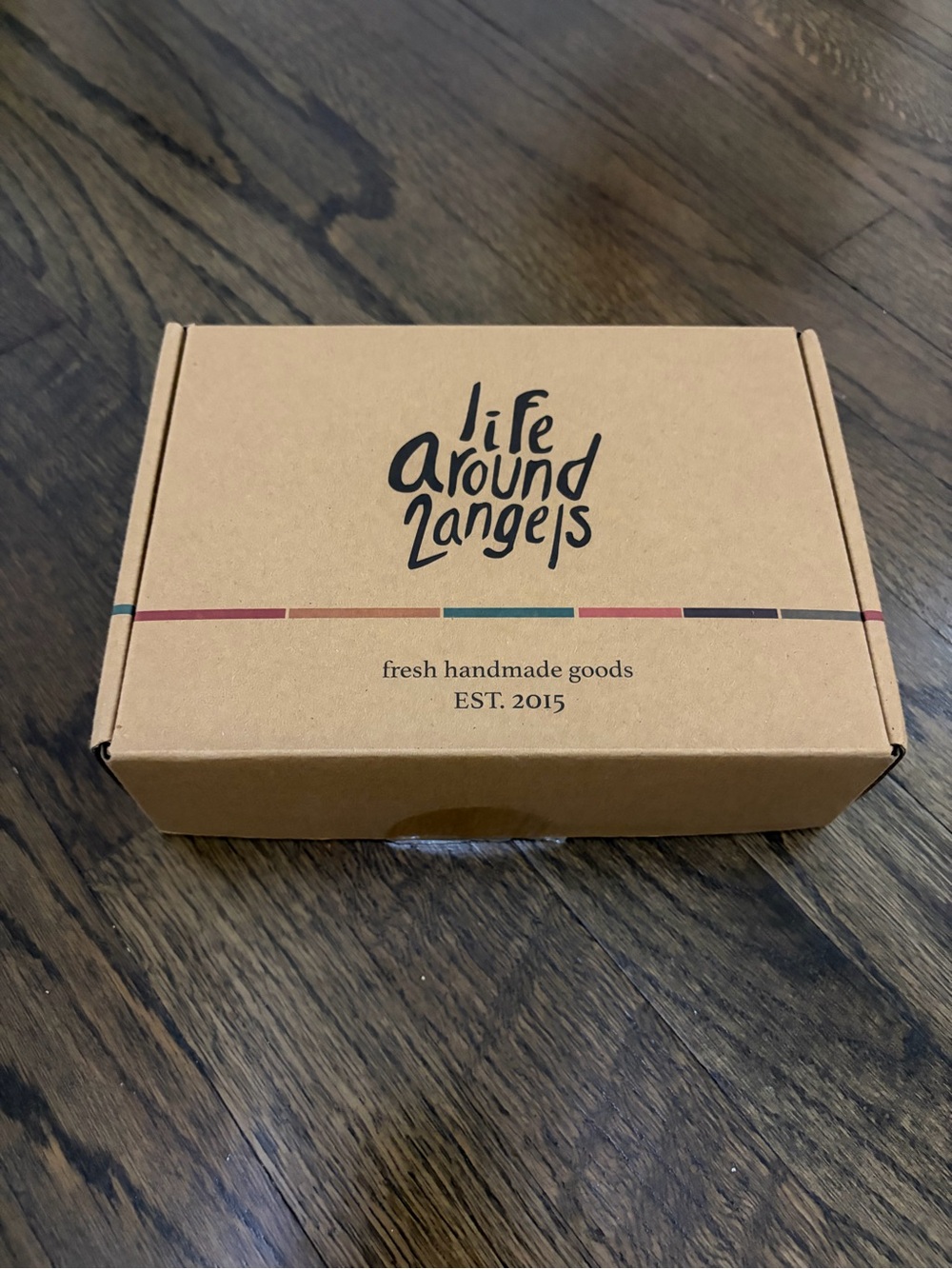 Life Around Angels Kraft Gift Box - Brown with Accent Stripe